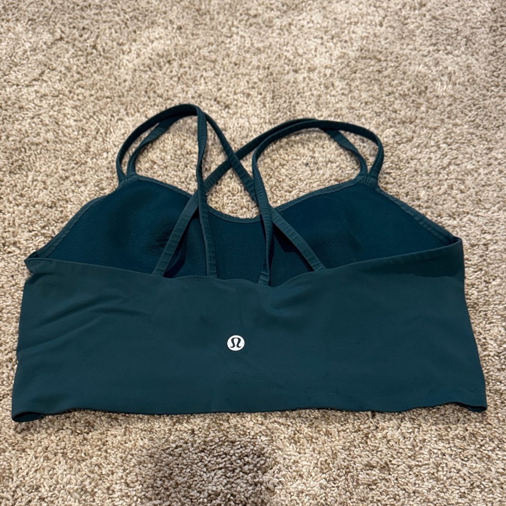 lululemon athletica Deep Teal Strappy Sports Bra like a cloud long line